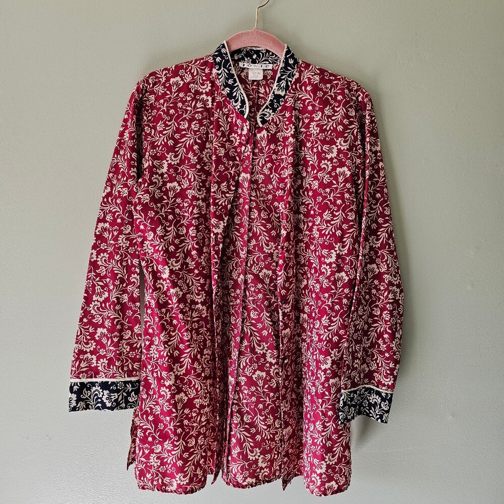 Josie Natori Vintage Asian Inspired Blouse Size Petite